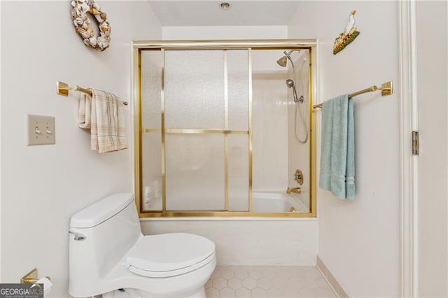 440 Carybell Ln, Alpharetta, GA 30004 - full bathroom featuring toilet, combined bath / shower with glass door, and tile patterned flooring
