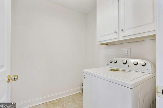 1245 Ladd St SW, Atlanta, GA 30310 - laundry area with washer / clothes dryer, cabinet space, and light tile patterned floors