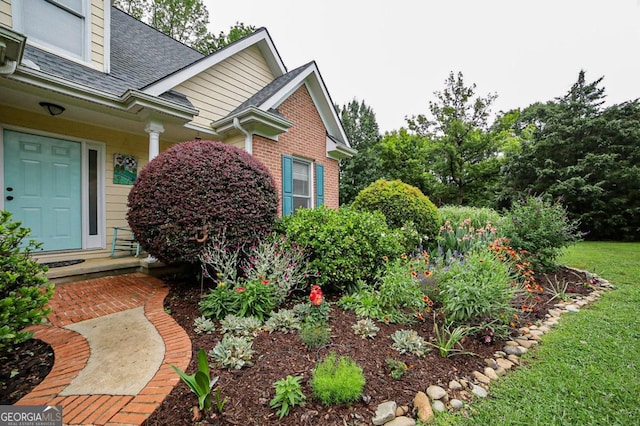 1010 Calls Creek Cir, Watkinsville, GA 30677 - entrance to property featuring roof with shingles and brick siding