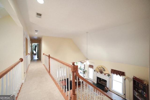 1010 Calls Creek Cir, Watkinsville, GA 30677 - hallway with recessed lighting, an upstairs landing, and vaulted ceiling