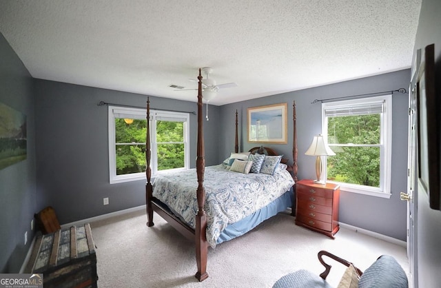 1010 Calls Creek Cir, Watkinsville, GA 30677 - bedroom featuring baseboards, carpet floors, a textured ceiling, and ceiling fan