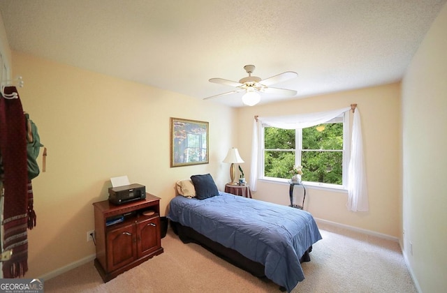 1010 Calls Creek Cir, Watkinsville, GA 30677 - bedroom with light carpet, baseboards, and a ceiling fan