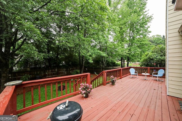 1010 Calls Creek Cir, Watkinsville, GA 30677 - wooden deck with a fenced backyard