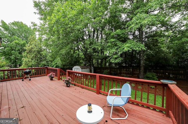1010 Calls Creek Cir, Watkinsville, GA 30677 - wooden terrace with a fenced backyard and a grill
