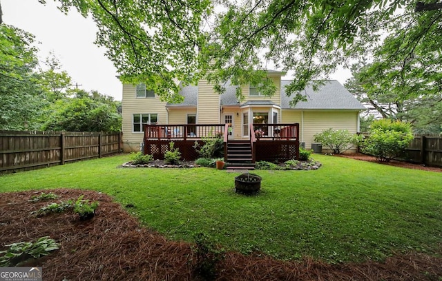 1010 Calls Creek Cir, Watkinsville, GA 30677 - back of house featuring an outdoor fire pit and a deck