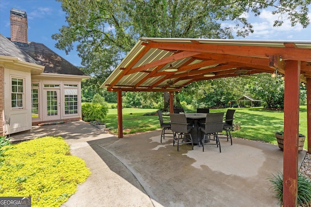 10 Wigwam Cir, Whitesburg, GA 30185 - view of patio featuring a gazebo and outdoor dining space