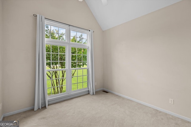 10 Wigwam Cir, Whitesburg, GA 30185 - carpeted spare room featuring vaulted ceiling and ceiling fan