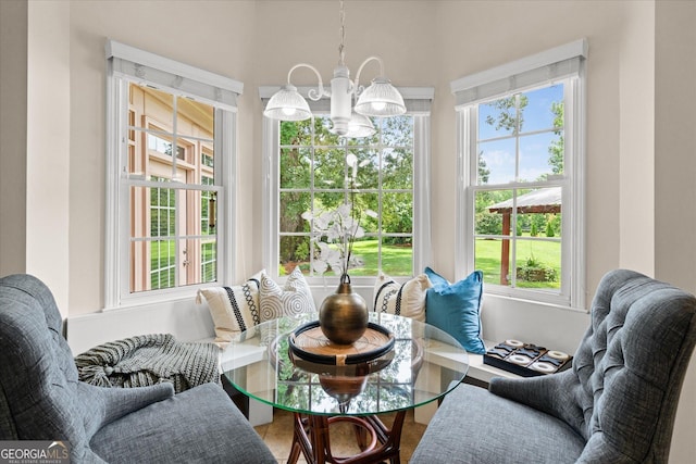 10 Wigwam Cir, Whitesburg, GA 30185 - dining room featuring a chandelier and plenty of natural light