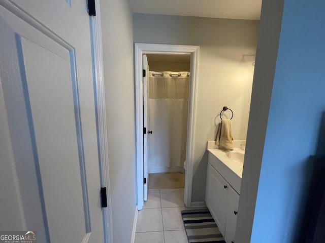 2165 Milledge Dr S Unit B6, Athens, GA 30605 - full bath with vanity, tile patterned flooring, and a shower with shower curtain