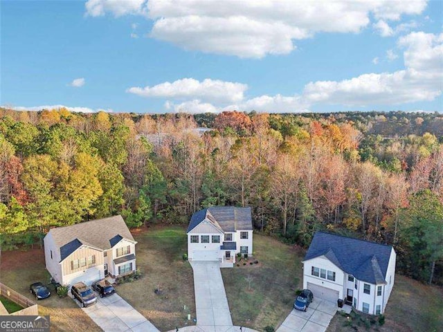 382 Daffodil Dr, Temple, GA 30179 - aerial view of property and surrounding area with a heavily wooded area