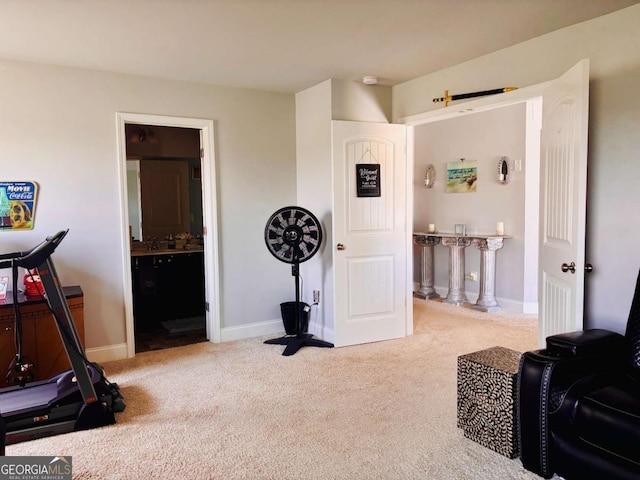 38 Lavender Ct, Dallas, GA 30132 - workout area featuring carpet flooring and baseboards