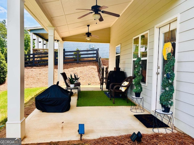 38 Lavender Ct, Dallas, GA 30132 - view of patio / terrace with a ceiling fan