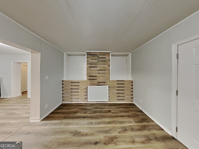 7054 Chappell Cir, Atlanta, GA 30360 - unfurnished living room with crown molding, wood finished floors, and baseboards