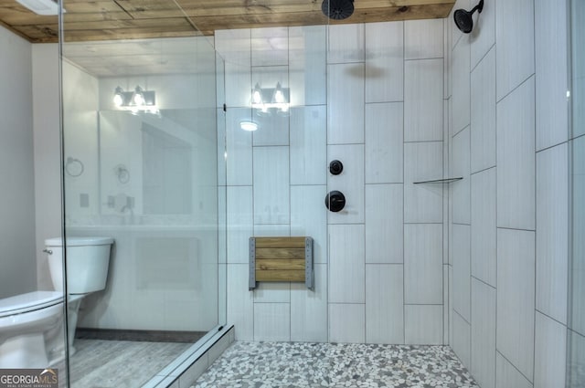 968 Hidden Valley Dr, Morganton, GA 30560 - bathroom featuring toilet and a stall shower