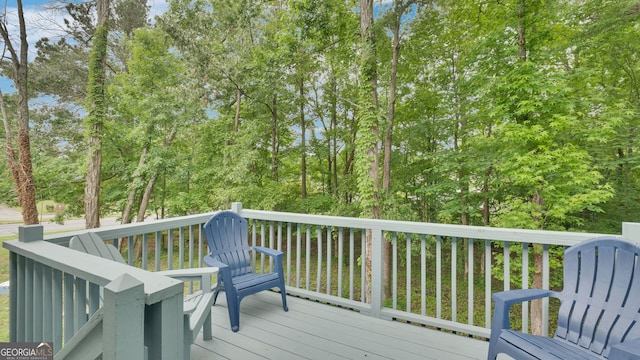 224 Rolling Oaks Dr, Rome, GA 30165 - deck featuring view of wooded area