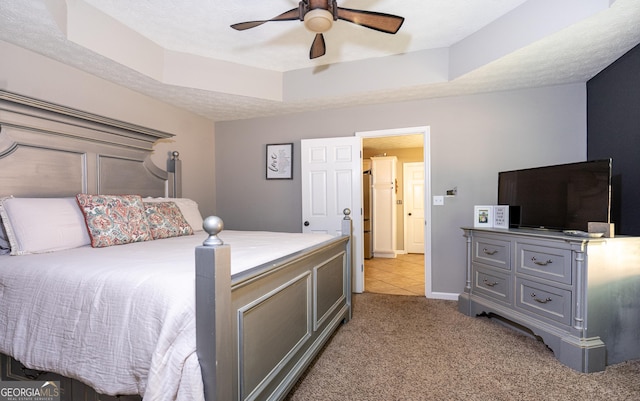 710 Newton Rd, Lagrange, GA 30240 - bedroom featuring carpet, a raised ceiling, and ceiling fan