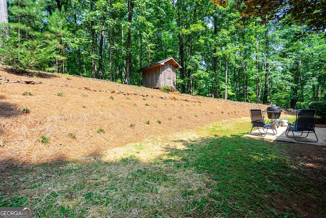 710 Newton Rd, Lagrange, GA 30240 - view of yard with a storage unit and a patio area