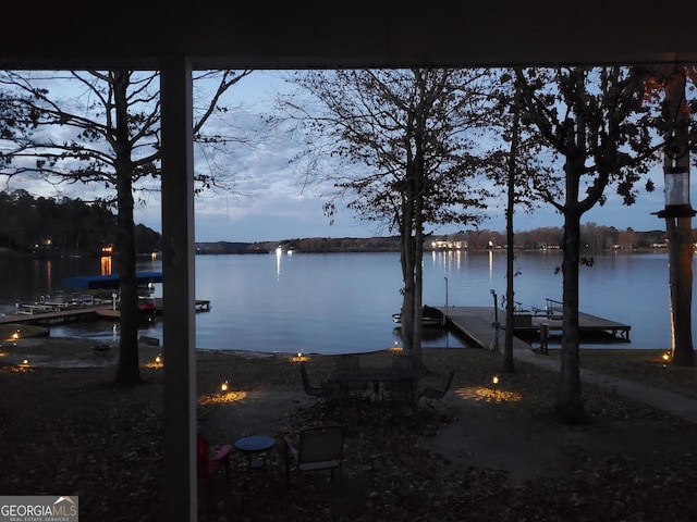 393 Arrowhead Trl, Eatonton, GA 31024 - water view featuring a dock