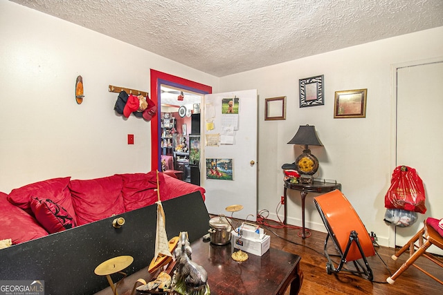 564 Peters St, Statham, GA 30666 - living area with wood finished floors and a textured ceiling