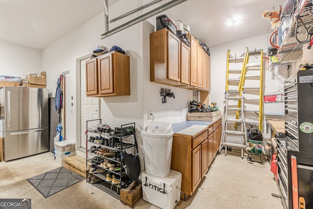 5767 Wembley Dr, Douglasville, GA 30135 - interior space featuring freestanding refrigerator