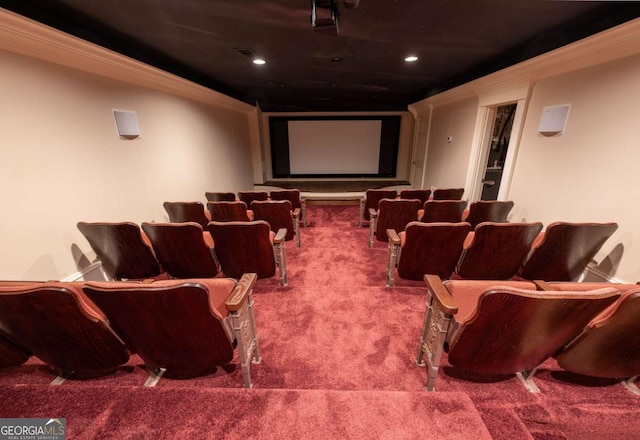 4790 Shallowford Rd, Roswell, GA 30075 - carpeted home theater room with recessed lighting