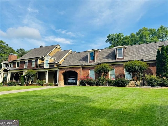 1695 Whitley Rd, Dacula, GA 30019 - view of front of property with a front yard and brick siding
