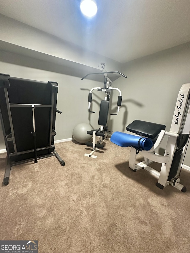 80 Fields Creek Way, Covington, GA 30016 - workout area featuring carpet flooring and baseboards