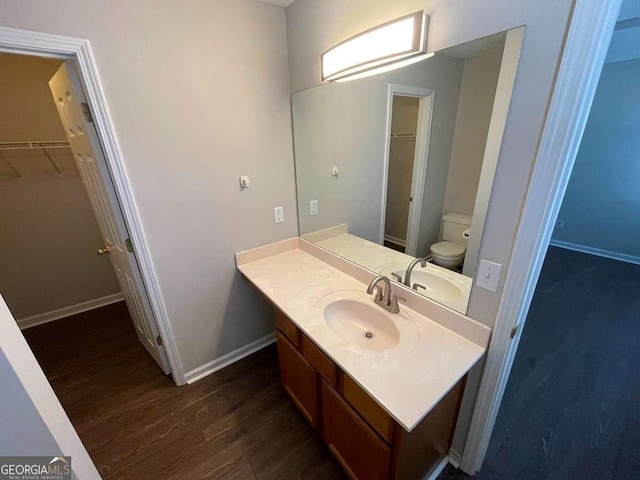 3251 Avensong Village Cir, Milton, GA 30004 - bathroom with wood finished floors, vanity, and a spacious closet