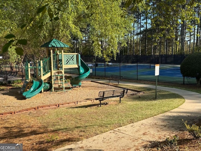 3251 Avensong Village Cir, Milton, GA 30004 - community playground featuring a tennis court