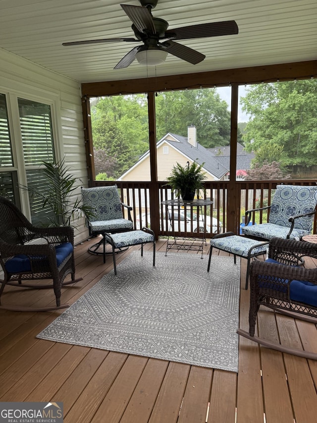 60 Buck Trl, Newnan, GA 30265 - sunroom with a ceiling fan and healthy amount of natural light