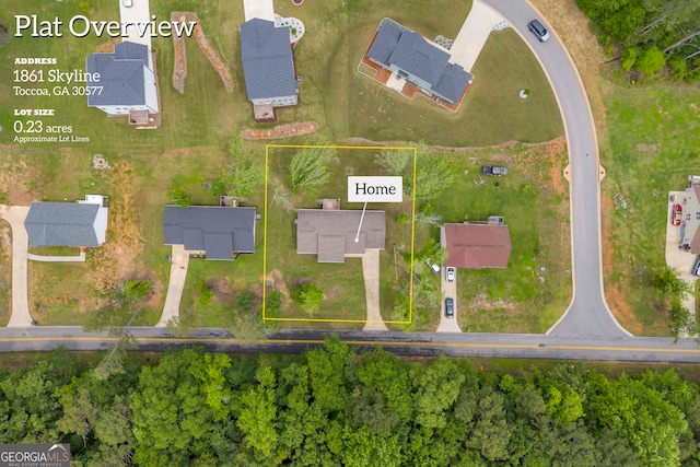 1861 Skyline Dr, Toccoa, GA 30577 - aerial overview of property's location with property boundaries highlighted