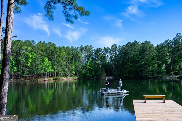 2265 Mobley Bridge Rd, Hogansville, GA 30230 - dock featuring a wooded view and a water view