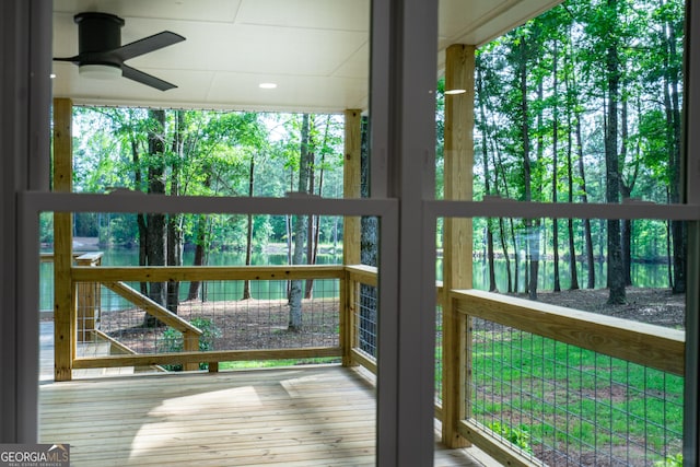 2265 Mobley Bridge Rd, Hogansville, GA 30230 - wooden terrace featuring ceiling fan