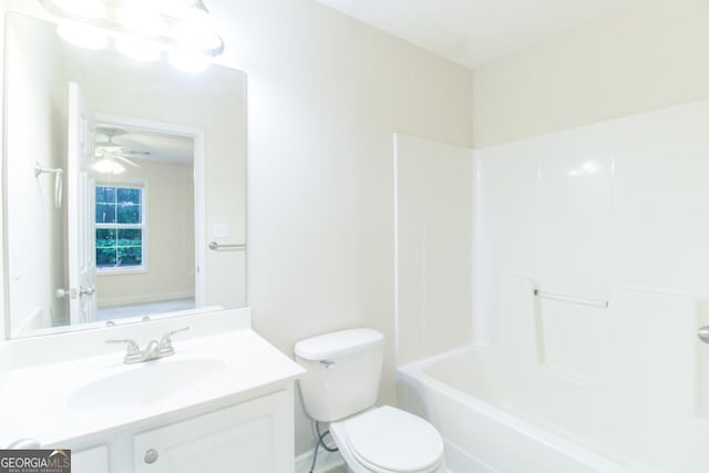 105 Westchester Dr Unit C4, Athens, GA 30606 - full bath featuring vanity, toilet, shower / tub combination, and ceiling fan