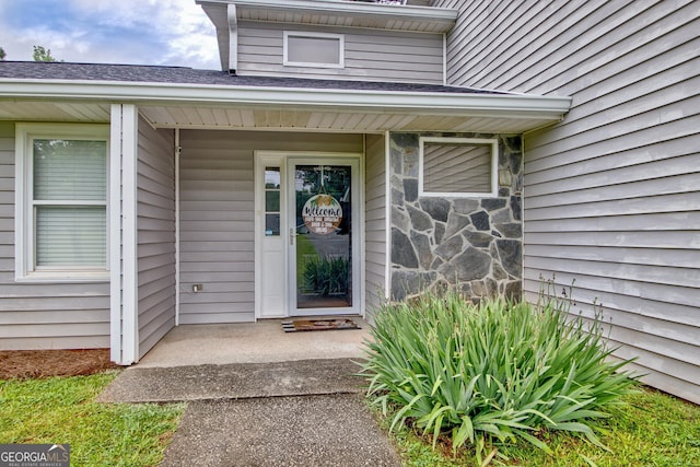 10 1st Ave E, Newnan, GA 30265 - doorway to property with stone siding