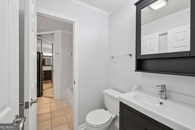 209 14th St NE Unit 109, Atlanta, GA 30309 - bathroom featuring vanity, ornamental molding, and tile patterned flooring