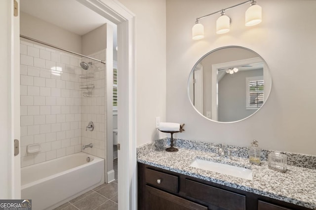 4224 Dogwood Bend Park, Berkeley Lake, GA 30096 - full bath featuring vanity, tile patterned floors, tub / shower combination, and toilet
