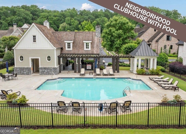 4224 Dogwood Bend Park, Berkeley Lake, GA 30096 - community pool featuring a pergola and a patio
