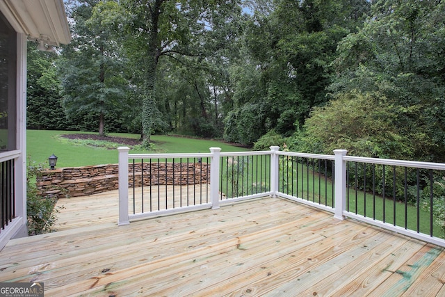 386 Link Rd, Alpharetta, GA 30022 - wooden deck featuring a lawn
