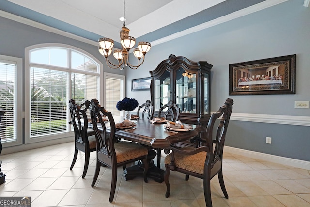 12 Par Dr, Jesup, GA 31546 - dining room featuring a chandelier, healthy amount of natural light, baseboards, and light tile patterned floors