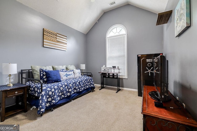 79 Churchill Ct, Richmond Hill, GA 31324 - bedroom featuring vaulted ceiling and carpet