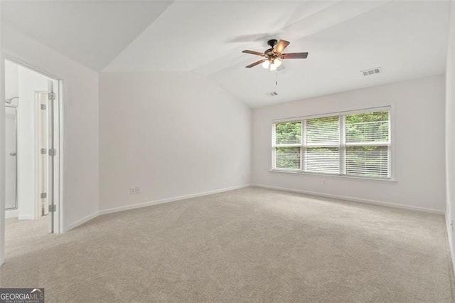 606 Hay Meadow Pl, Acworth, GA 30102 - carpeted empty room with lofted ceiling, ceiling fan, and baseboards