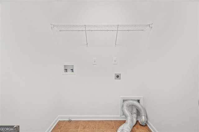 606 Hay Meadow Pl, Acworth, GA 30102 - laundry room with hookup for an electric dryer, washer hookup, baseboards, and gas dryer hookup