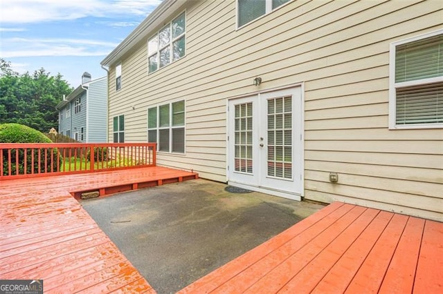 606 Hay Meadow Pl, Acworth, GA 30102 - wooden terrace with french doors