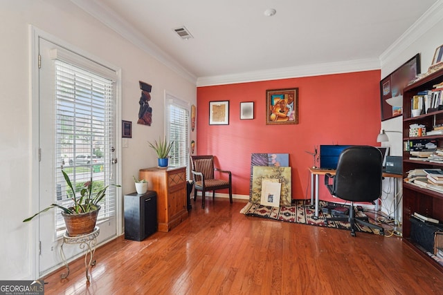 251 Sumac Trl, Woodstock, GA 30188 - home office with ornamental molding and wood finished floors