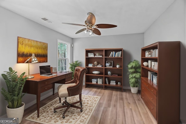 3315 Brookfield Dr, Austell, GA 30106 - office space with light wood-style flooring and ceiling fan