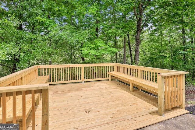 3315 Brookfield Dr, Austell, GA 30106 - wooden terrace with view of wooded area