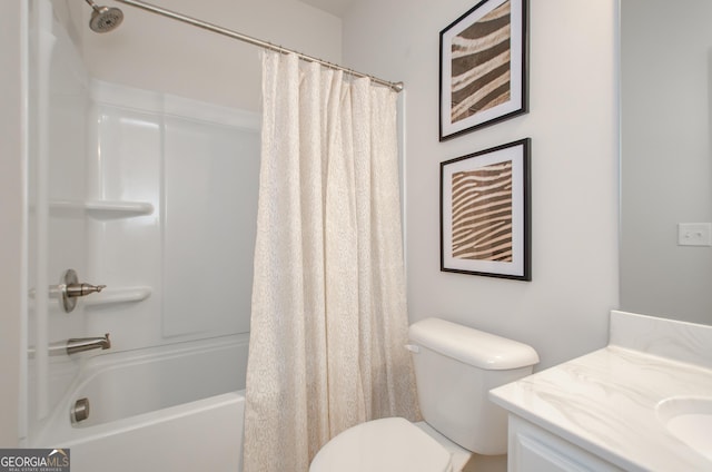 778 Laurel Cove Dr, Hoschton, GA 30548 - full bath with vanity, shower / tub combo with curtain, and toilet