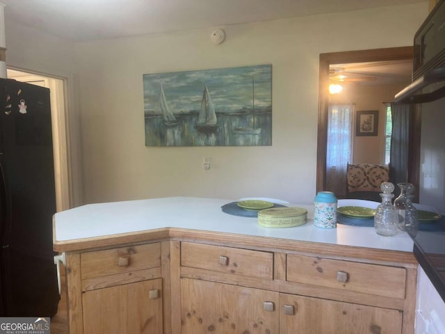 1470 Dunn Rd, Cumming, GA 30040 - kitchen with freestanding refrigerator, light countertops, and light brown cabinetry