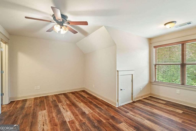 104 Beacon Crst, Newnan, GA 30265 - bonus room with ceiling fan, wood finished floors, and vaulted ceiling